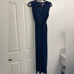 Vince Camuto Navy V-Neck Jumpsuit